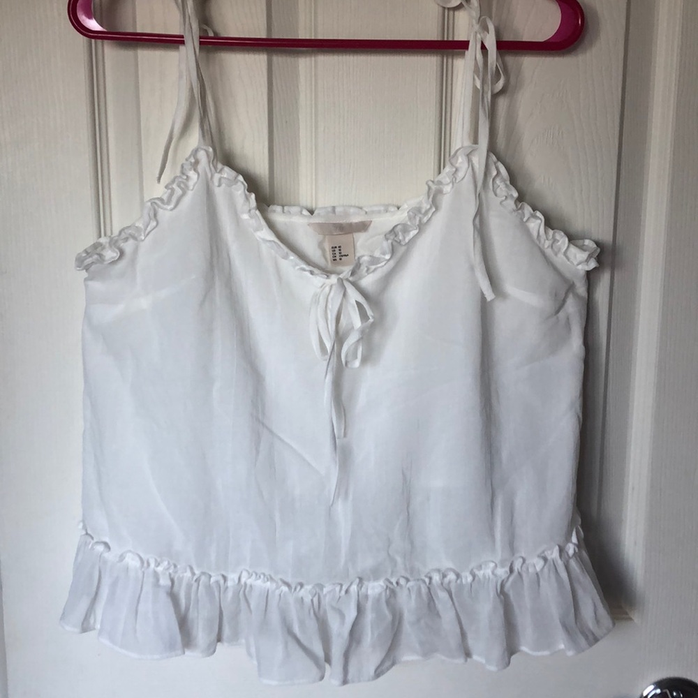 !LAST DAY! H&M ruffle tank top | white | sz 10